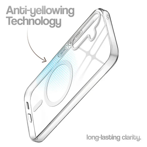 Samsung S24 Fe 5g Crystal Clear Anti-Yellowing Wireless Charging Support Case - Crystal White
