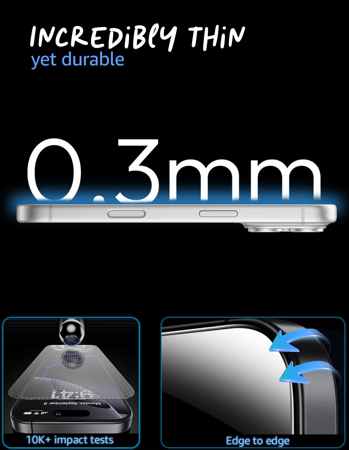 Apple iPhone 16 Border-Less Dust Proof Gorilla Crystal Clear Tempered Glass