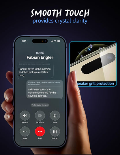 Apple iPhone 16 Border-Less Dust Proof Gorilla Crystal Clear Tempered Glass