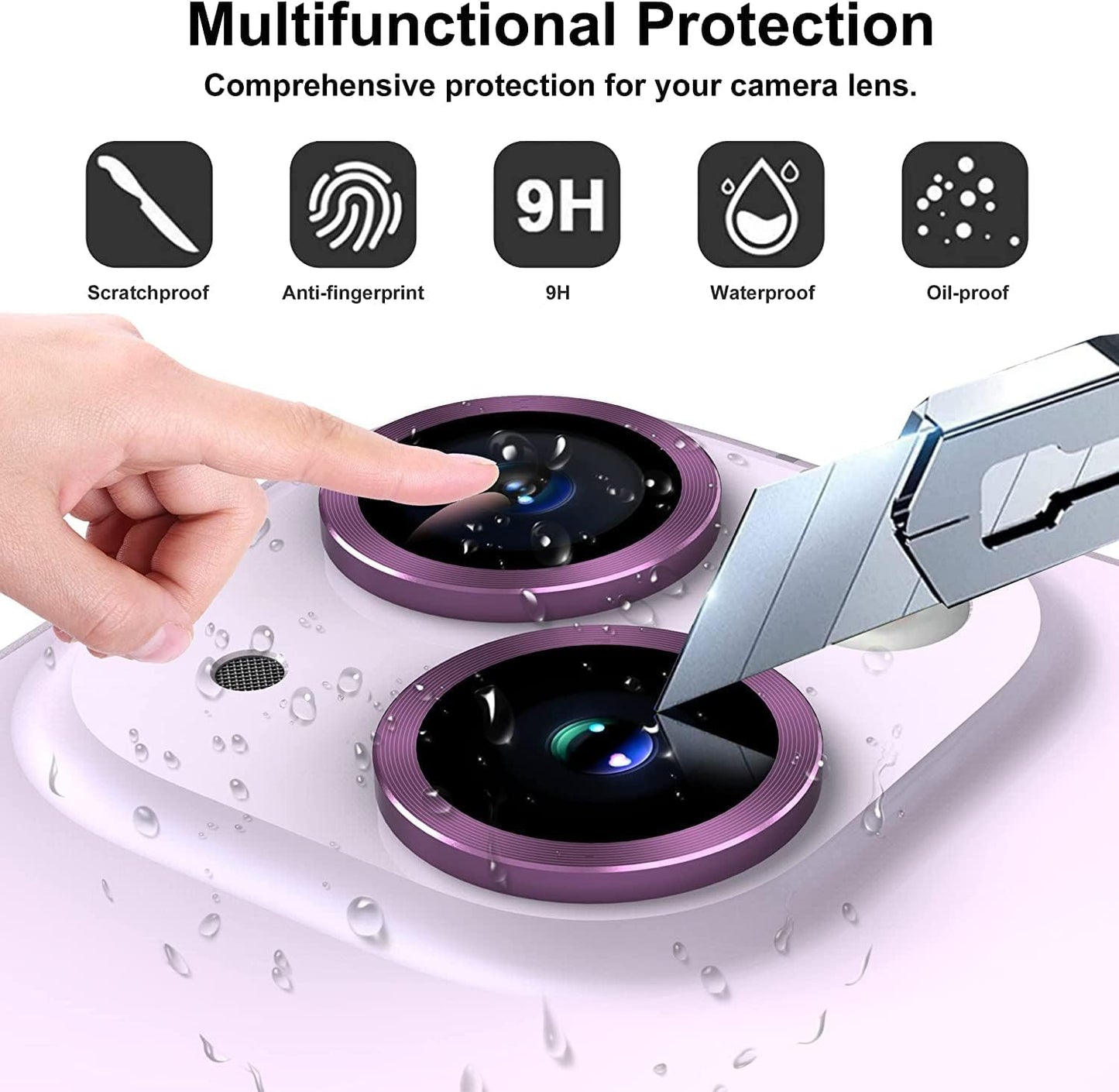 Apple iPhone 13 Pro Camera Lens Protector with Aluminum Alloy Rings