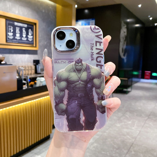 Apple iPhone 14 Plus/15 Plus Premium New Anime IMD Printed Gradient Back Case - Hulk