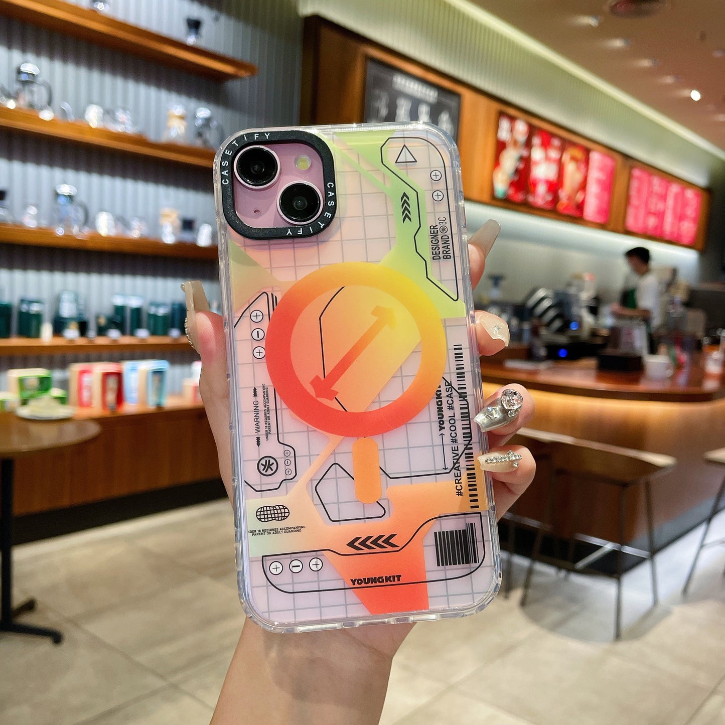 Apple iPhone 15 Plus Premium New IMD Printed Gradient Back Case - pattern 4