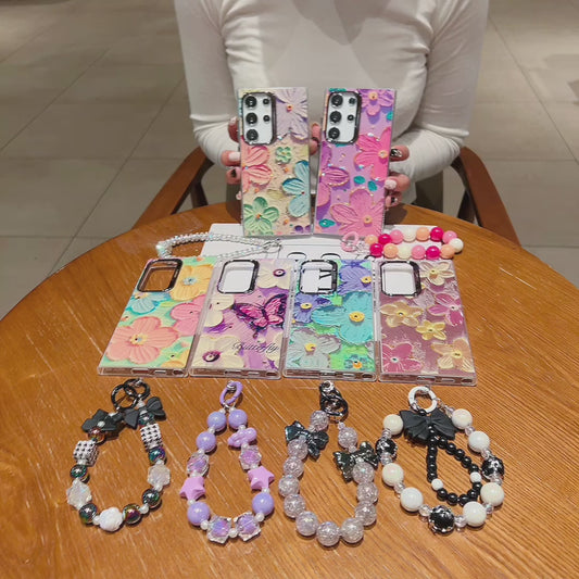 Samsung S22 Ultra 5G 3D Hot Trending Charms Rhinestone Flowers case - Pattern 2