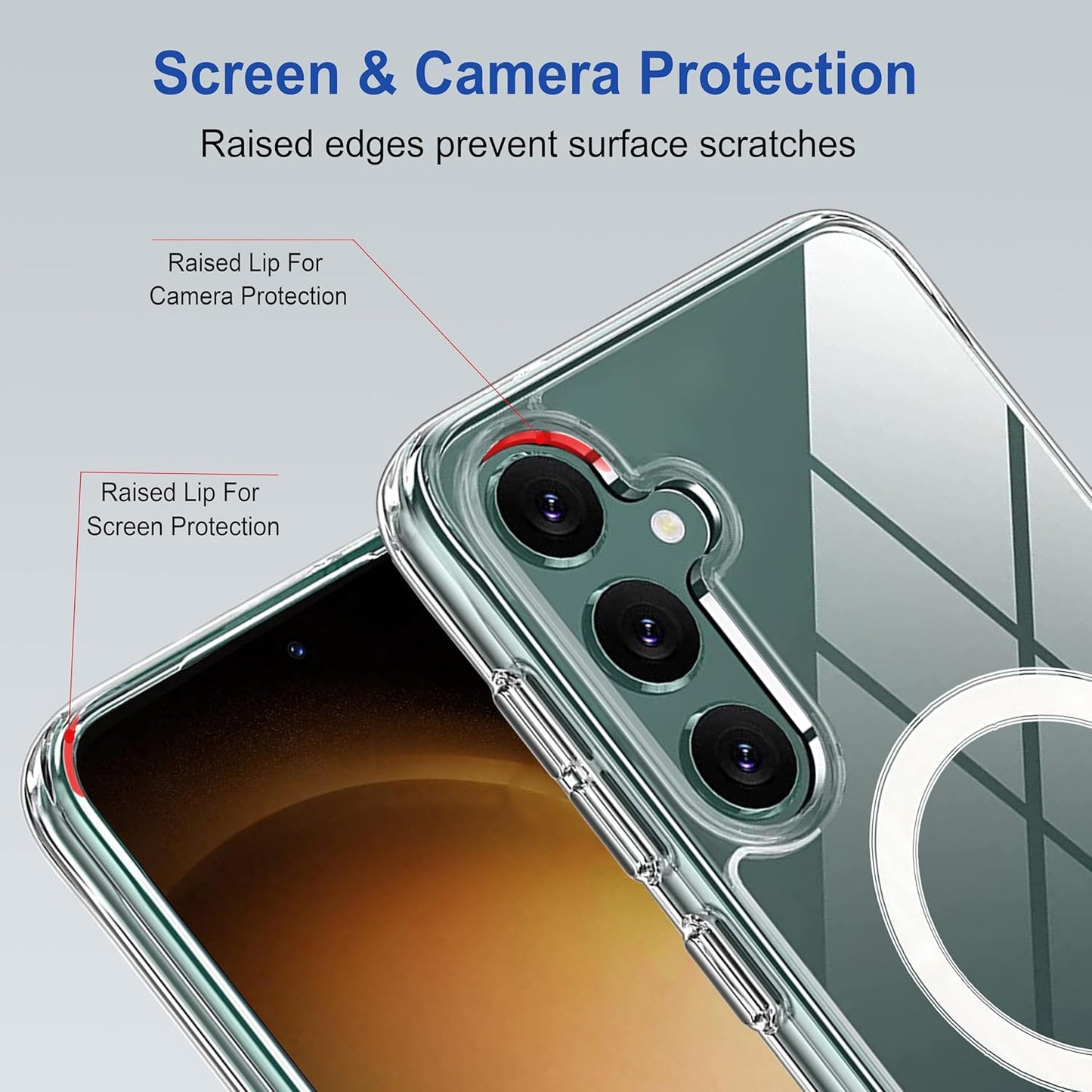 Samsung S23 Fe 5g Anti Yellow Clear Magsafe Back Case Cover - White