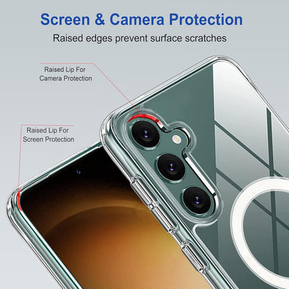 Samsung S23 Fe 5g Anti Yellow Clear Magsafe Back Case Cover - White