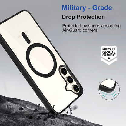 Samsung S24 5g Anti Yellow Clear Magsafe Back Case Cover - Black