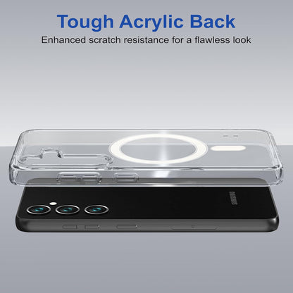 Samsung S24 Fe 5g Anti Yellow Clear Magsafe Back Case Cover - White