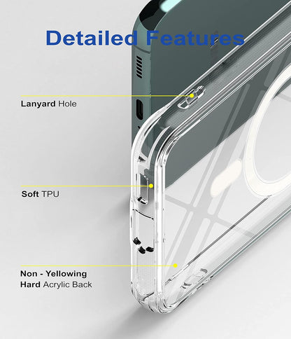 Samsung S23 Fe 5g Anti Yellow Clear Magsafe Back Case Cover - White