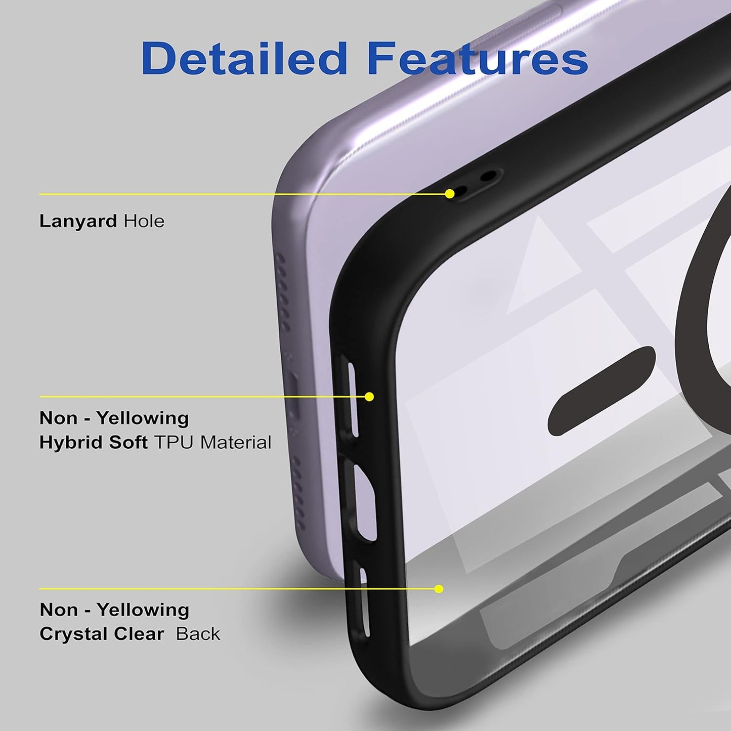 Samsung S24 5g Anti Yellow Clear Magsafe Back Case Cover - Black