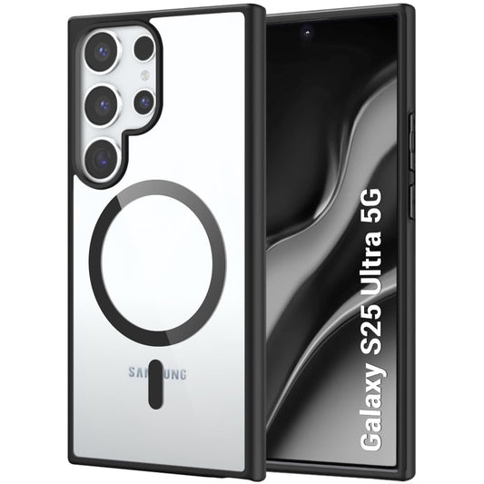 Samsung S25 Ultra 5g Anti Yellow Clear Magsafe Back Case Cover - Black