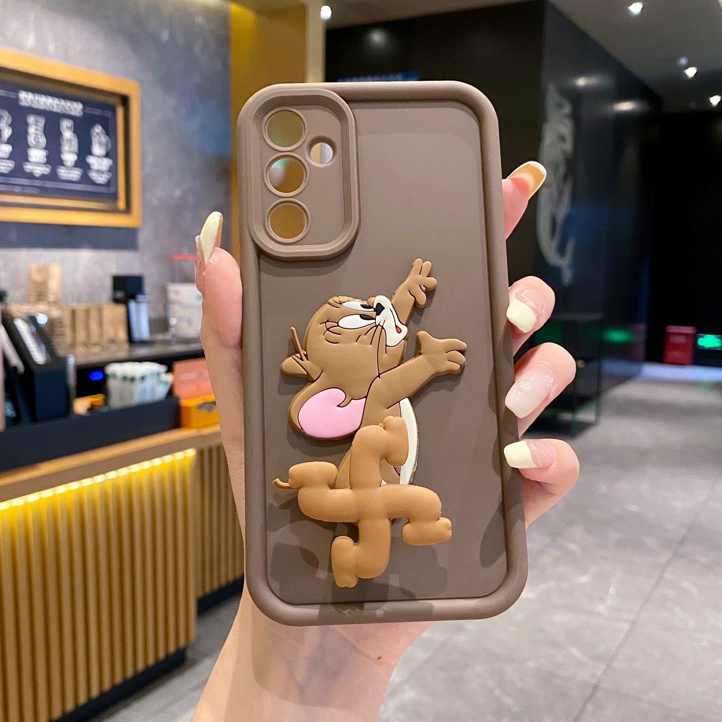 Samsung M34 5G Spinner Jerry Soft Silicone Cute 3D Cartoon Back Cover Case - Spinner Jerry
