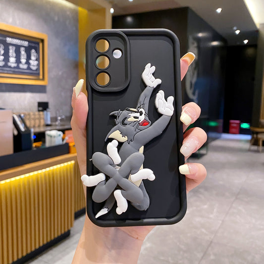 Samsung S22 5G Spinner Tom Soft Silicone Cute 3D Cartoon Back Cover Case - Spinner Tom